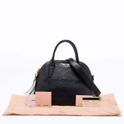 Miu Miu Black Madras Leather Dome Satchel