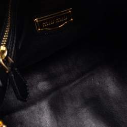 Miu Miu Black Madras Leather Dome Satchel