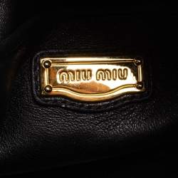 Miu Miu Black Madras Leather Dome Satchel