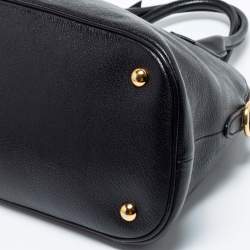 Miu Miu Black Madras Leather Dome Satchel