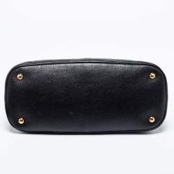 Miu Miu Black Madras Leather Dome Satchel