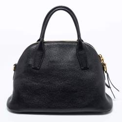Miu Miu Black Madras Leather Dome Satchel