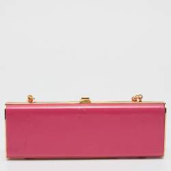 Miu Miu Pink Leather Chain Clutch