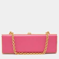 Miu Miu Pink Leather Chain Clutch