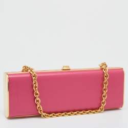 Miu Miu Pink Leather Chain Clutch