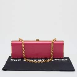 Miu Miu Pink Leather Chain Clutch