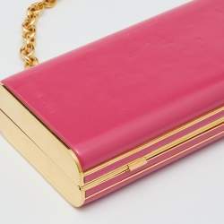 Miu Miu Pink Leather Chain Clutch
