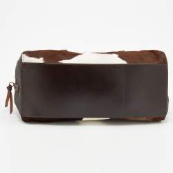 مملوكة مسبقًا حقيبة كتف ميو ميو دينم وشعر عجل متعدد الألوان 