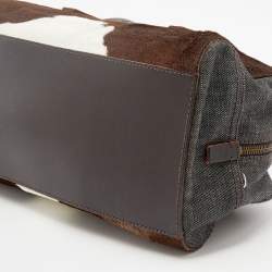 مملوكة مسبقًا حقيبة كتف ميو ميو دينم وشعر عجل متعدد الألوان 