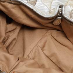 Miu Miu Metallic Silver/Gold Leather Harlequin Shopper Tote