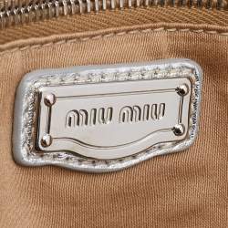 Miu Miu Metallic Silver/Gold Leather Harlequin Shopper Tote