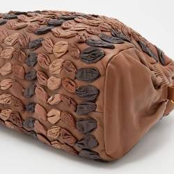 Miu Miu Brown Leather Zip Satchel