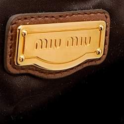 Miu Miu Brown Leather Zip Satchel