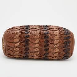 Miu Miu Brown Leather Zip Satchel