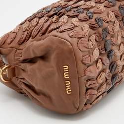 Miu Miu Brown Leather Zip Satchel