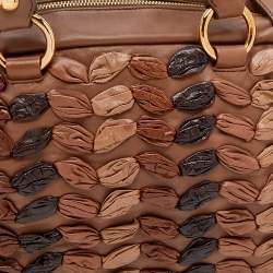 Miu Miu Brown Leather Zip Satchel