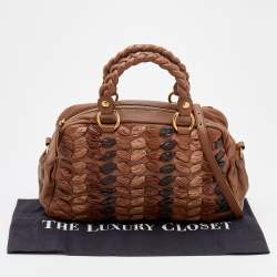 Miu Miu Brown Leather Zip Satchel