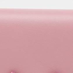 Miu Miu Pink Leather Bow Detail Compact Wallet