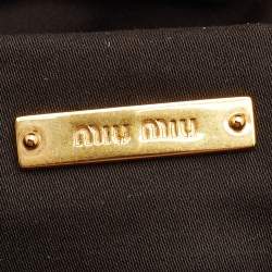 Miu Miu Grey Croc Embossed Patent Leather Frame Clutch