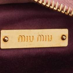 Miu Miu Dusty Pink Matelasse Leather Zipper Crossbody Bag
