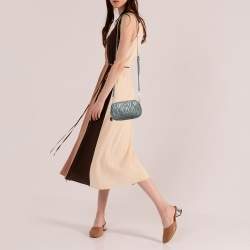 Miu Miu Blue Matelasse Leather Camera Crossbody Bag