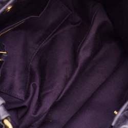 Miu Miu Purple Vitello Lux Leather Gathered Tote