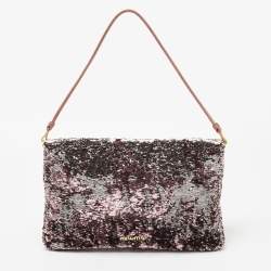 Miu Miu Metallic Two Tone Sequins Clutch