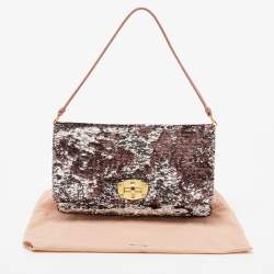 Miu Miu Metallic Two Tone Sequins Clutch