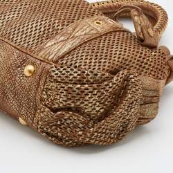 Miu Miu Metallic Gold Perforated Leather Tote