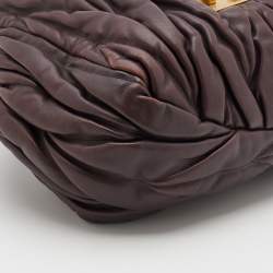 Pre Owned حقيبة ساتشل ميو ميو بوليتو جلد ماتيلاس بني داكن