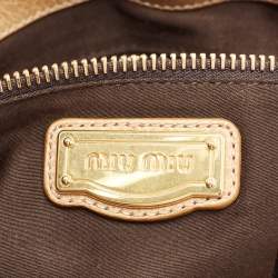 مملوكة مسبقًا Miu Miu Beige Matelassé Lux Leather Coffer Hobo