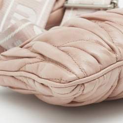 Pre Owned Miu Miu Blush Pink Leather Shine Matelassé Shoulder Bag