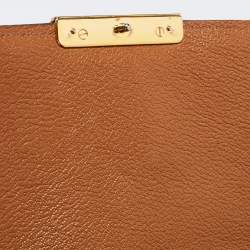 Miu Miu Brown  Leather Push Lock Flap Top Handle Bag