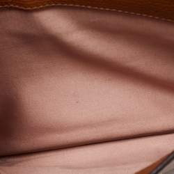Miu Miu Brown  Leather Push Lock Flap Top Handle Bag