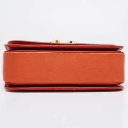 Pre Owned حقيبة ميو ميو مدراس جلد برتقالي بقلاب ويد علوية