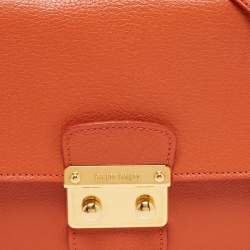 Pre Owned حقيبة ميو ميو مدراس جلد برتقالي بقلاب ويد علوية