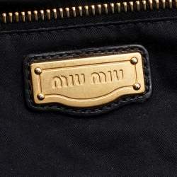 Miu Miu Black Matelassé Leather Coffer Frame Satchel