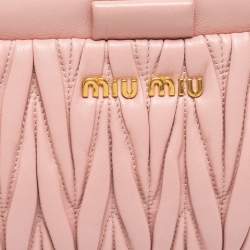 Miu Miu Pink Matelassé Leather Clutch