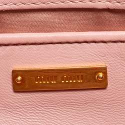 Miu Miu Pink Matelassé Leather Clutch