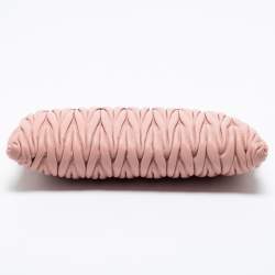 Miu Miu Pink Matelassé Leather Clutch