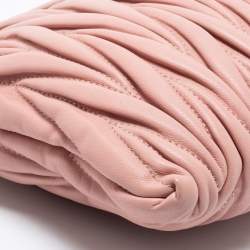 Miu Miu Pink Matelassé Leather Clutch