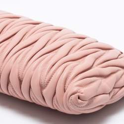 Miu Miu Pink Matelassé Leather Clutch