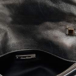 Pre Owned Miu Miu Silver Cloqué Leather Crystal Clutch Bag