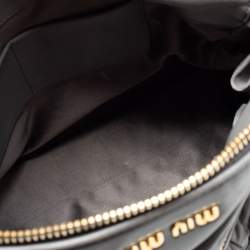 Miu Miu Grey Matelassé Leather Flap Tote