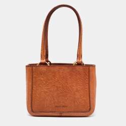 Miu Miu Brown Embossed Leather Tote