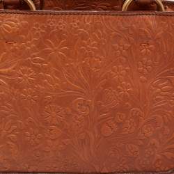 Miu Miu Brown Embossed Leather Tote
