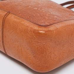 Miu Miu Brown Embossed Leather Tote