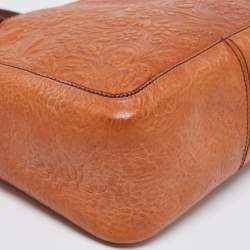 Miu Miu Brown Embossed Leather Tote