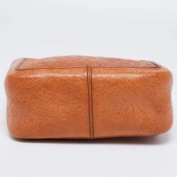 Miu Miu Brown Embossed Leather Tote