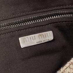 Miu Miu Beige Python Embossed Leather Flap Shoulder Bag
